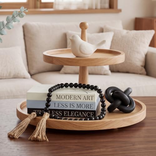 Capoda 5 Pcs Decorative Books with Wooden Knot Bead Garland,Blue,Modern - Image 4