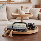 Capoda 5 Pcs Decorative Books with Wooden Knot Bead Garland,Blue,Modern - Image 4