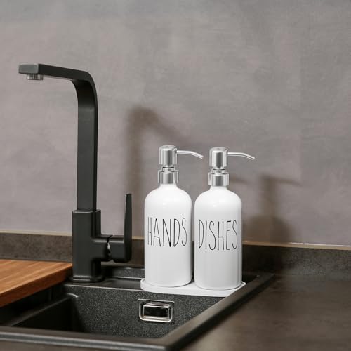 MOMEEMO Soap Dispenser for Kitchen Sink, White & Silver - Image 5