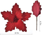 10 PCS Glitter Poinsettias, 8.7" Artificial Christmas Flowers, Dark Red - Image 6