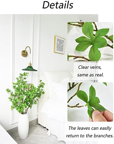 Heleze Artificial Greenery Stems Faux Branches with Leaves for Vase Fake Plants for Home Decor Indoor 43.3 Inch 3 PCS - Image 3