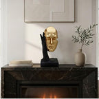 Gold Decor Resin Bust Statue Abstract Face Sculpture for Shelf - Image 4