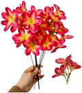 10pcs Pink Artificial Flowers Fake Plumeria with Stems,Silk Flower by Unknown