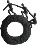 Abstract Sculptures - Living Room and Office Dynamic Climbing Wall Character Decoration, Black Statue 7x8x1.5 inches Elegant Black Home Decoration Gift Creativity by Hebdids