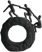 Abstract Sculptures - Living Room and Office Dynamic Climbing Wall Character Decoration, Black Statue 7x8x1.5 inches Elegant Black Home Decoration Gift Creativity by Hebdids