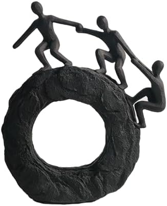 Abstract Sculptures - Living Room and Office Dynamic Climbing Wall Character Decoration, Black Statue 7x8x1.5 inches Elegant Black Home Decoration Gift Creativity by Hebdids
