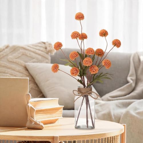 3PCS Mums Artificial Flowers with Vase - Small Silk Fake Flowers Suitable for Vase Bedroom Dining Room Living Rooms Decor Home Table Decor - Image 4