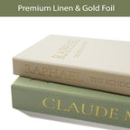 Sage Green Faux Book Box Set of 3 - Linen Decorative Books for Shelves, Fake Books for Decoration with Secret Compartment, Cottagecore Aesthetic Room Decor (Green-Beige-White) - Image 6