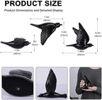 Black 3D Flying Bird Wall Decor Set of 3, Resin Bird Wall Sculptures - Image 3