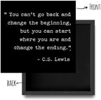 Inspirational Quotes Office Decor Wooden Box Sign Decorative Motivational Office Wood Box Sign Home Rustic Farmhouse Square Desk Decor Sign for Shelf Office Desk Accessories 5 x 5 Inches Black - Image 2