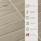 Smart Tiles Peel and Stick backsplash, Stacked Taupe Beige, 11.43"x9" - Image 6