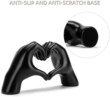 FANTESTICRYAN Heart Hands Statues, Black Resin Home Decor Accent, Medium - Image 6