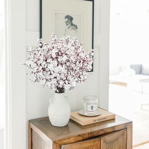 Uieke 30 Pcs Babys Breath Artificial Flowers Fake Silk White Flowers Faux Gypsophila Bouquet Real Touch Floral for Home Wedding Party Centerpieces DIY Décor - Image 6
