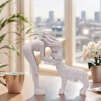 Abstract Person & Dog Figurine, Shelf Decor Dog Statue Gift for Dog Lovers - Image 2