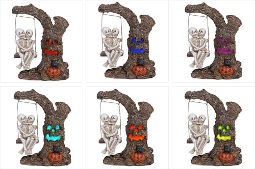 Dlfghos Halloween Skeleton Couple Figurine – Gothic Skeleton Swing Statue for Haunted House & Indoor Decor – Creepy Cute Spooky Tabletop Halloween Decoration for Horror Fans - Image 7