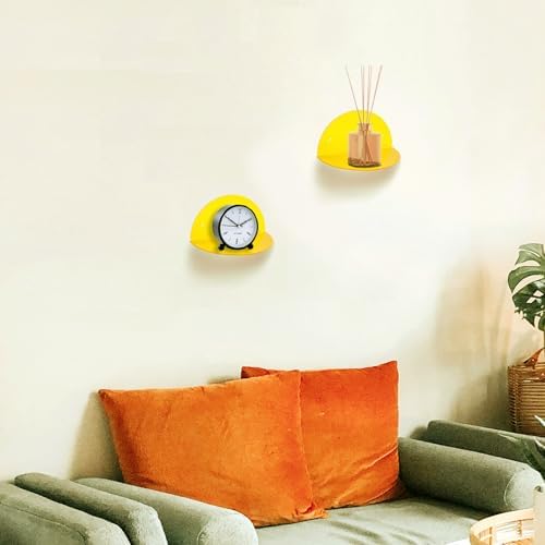 ROYALITA 2-Pack Small Acrylic Shelves Room Decor Floating Shelves, Yellow - Image 7