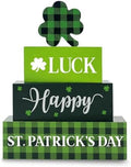 4Pcs Fall Decorations, Wooden Table Decor for Thanksgiving (St. Patrick's Day) by Golibra