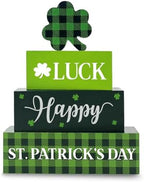4Pcs Fall Decorations, Wooden Table Decor for Thanksgiving (St. Patrick's Day) by Golibra