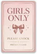 Girls Only Door Sign, Pink Room Decor for Teen Girls, 8 x 12 Inch by EudaBlos