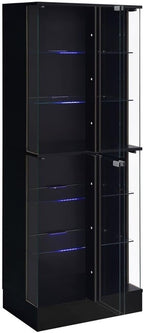 Pemberly Row Wood Curio Cabinet, 63.75" H x 24" W x 14.25" D, MDF and Glass - Image 8