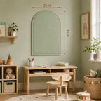 Large Arched Felt Bulletin Board, Sized 36" x 24" for Office & Wall Decor – 6 Customizable Adhesive Tiles with Pins are Perfect to Display Your Photos (Sage Green-B) - Image 5