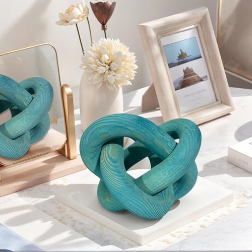 Wood Knot Decor -Coffee Table Decor,Blue Home Decor Shelf Decor - Image 3