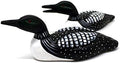 CVHOMEDECO. Primitives Hand Engraving and Painted Wood Loons Rustic Figurine Decorative Accent, Set of 2 by CVHOMEDECO