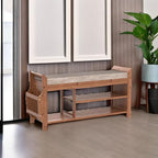 PETKABOO Shoe Bench with Hidden Drawer and Side Holder, 2 Tier Entryway Bench - Image 5