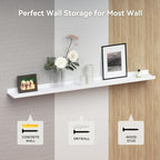 RICHER HOUSE 3-Set Floating Shelves with Lip, White Small Wall Shelf, 16In - Image 4