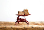 Creative Co-Op Distressed Cast Iron Crab Shaped Decorative Dish, Red - Image 2