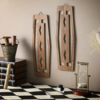 CroBlissful 2 Pcs Modern Mid Century Wall Art Wood, Dark Brown - Image 3