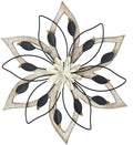 Whitewash Flower Wall Decor,Metal Wood Rustic Farmhouse Wall Art 13.5 inch by REMENNA