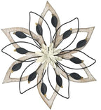Whitewash Flower Wall Decor,Metal Wood Rustic Farmhouse Wall Art 13.5 inch by REMENNA