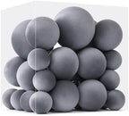 Velvet Christmas Ball Ornaments - 30pcs Flocked Christmas Ornaments Set Shatterproof Classic Hanging Xmas Tree Decorations with Rope for Wreath Holiday Home Decor (Grey) by Unknown