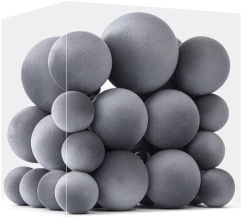 Velvet Christmas Ball Ornaments - 30pcs Flocked Christmas Ornaments Set Shatterproof Classic Hanging Xmas Tree Decorations with Rope for Wreath Holiday Home Decor (Grey) by Unknown