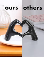 Modern Gold Heart Hands Sculpture, Decorative Table Art, Love Symbol Home Decor (Black) - Image 6