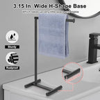 Livabber L-Shape Hand Towel Holder Stand, Metal Hand Towel Rack Modern Countertop Hand Towel Ring Standing Towel Bar for Bathroom Kitchen Vanity (Black) - Image 3
