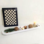 Wooden Dough Bowls Decorative，Rustic Bread Long Bowls Decor Wood Tray, Hand Carved for Table Centerpiece Decor, Home Decor (30 * 6 * 2inch White) - Image 5