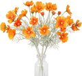 IPOPU Orange Silk Flowers Artificial Daisies 5PCS Cosmos Artificial Flowers Fake Wildflowers Daisy Flowers with Stems for Home Decor Indoor Floral Arrangements Centerpiece (Orange) by IPOPU