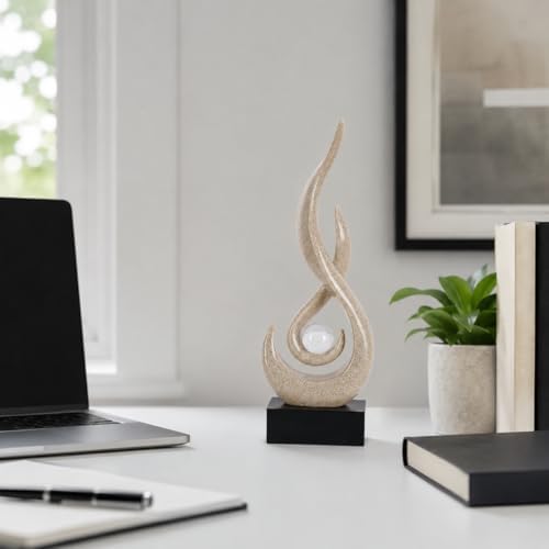 Modern Abstract Art Table Decoration,Resin Flame Statue Modern Centerpiece Ornaments for Living Room Great Gift Idea Home Decor,Collectibles (Grey) - Image 7