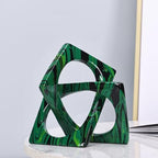 Modern Geometric Sculpture Emerald Green Knot Statue Decor, Home Bookcase Centerpiece Jax Decorative, Tabletop Sculpture and Figurines for Home Decor Accent, Cube Decorative - Image 5