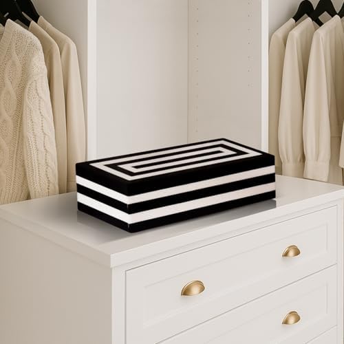Handicrafts Home Decorative Storage Box 10x4.5 – Remote Control Holder, Jewelry Organizer, Modern Decorative Box with Lid, Boho Chic Home Décor Accent, Vintage Memory Box for Living Room Shelf Décor - Image 4