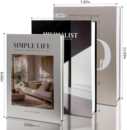 TwoDays Beautiful Coffee Table Faux Books, Neutral Fashion Decorative Books for Home Bookshelf, Modern Room Decor Aesthetic, Fake Book Storage Boxes for Decoration (Set of 3) - Image 4