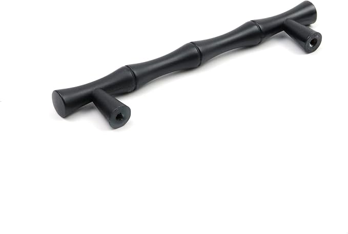 2PCS Bamboo Zinc Alloy Cabinet Handles, 3.8 Inch Hole Distance Black and Red - Image 4