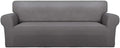 PureFit Stretch Oversized Couch Covers Fleece Sofa Slipcovers Light Gray | by PureFit