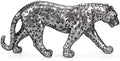 Silver Cheetah 7.1" H Statue, Cheetah Figurine Home Décor Realistic Antique Classical Leopard Statues Living Room Decor Ornament Figurine by POLYDUKE