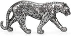 Silver Cheetah 7.1" H Statue, Cheetah Figurine Home Décor Realistic Antique Classical Leopard Statues Living Room Decor Ornament Figurine by POLYDUKE