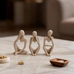 BrownLove 3pcs Human Body Abstract Art Decoration, Modern Imitation Stone Art Resin Statue - Image 3