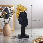 African Women Statues 12'' African Lady Art Bust Figurines - Image 2