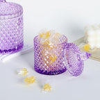 Sizikato Diamond Faceted Glass Candy Jar with Lid, 10oz Purple Decorative Jar, Nut Jar, Dried Fruit Storage Jar. - Image 4